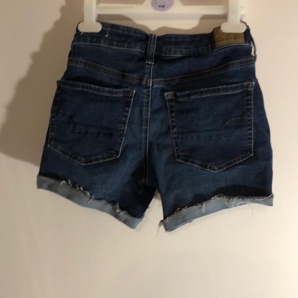 AE super stretch midi dark denim shorts. - Picture 3 of 5